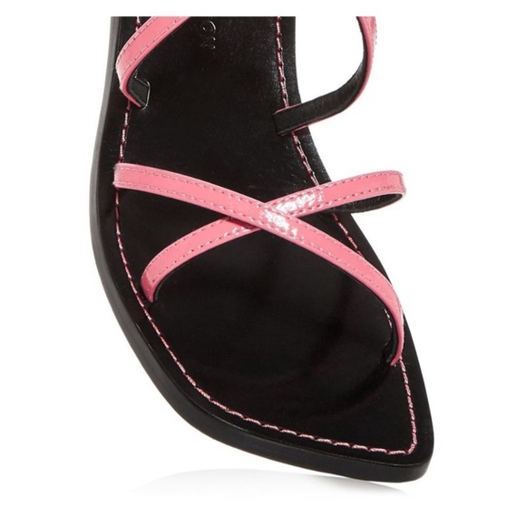 NWT Sigerson Morrison Irma leather square toe strappy kitten heel sandals heels - Picture 3 of 14